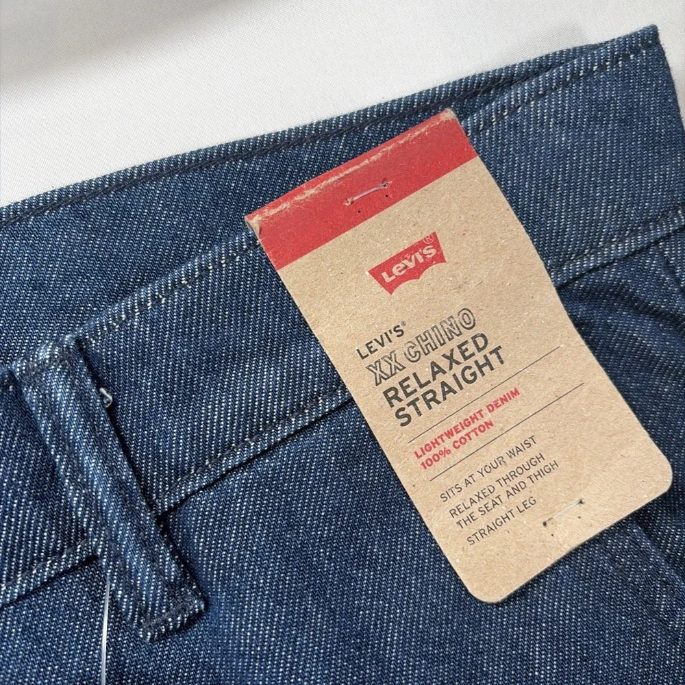 Levi's XX Chino Relaxed Straight Pants Men's 36x34 Blue Lightweight Stretch New